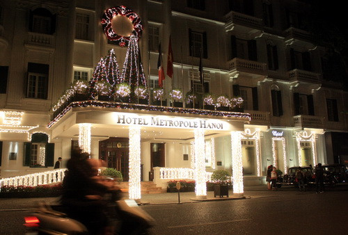 Khách sạn Metropole Hà Nội rực rỡ. Ảnh, gdtd.vn