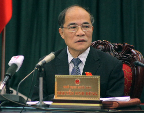 &nbsp;Chủ tịch Quốc hội Nguyễn Sinh Hùng
