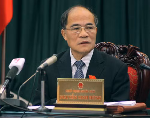 Chủ tịch Quốc hội Nguyễn Sinh Hùng phát biểu tại phiên họp. Ảnh, gdtd.vn Chủ tịch Quốc hội Nguyễn Sinh Hùng