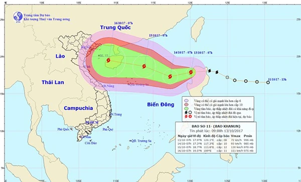 Cơn bão số 11, bão Khanun chính thức hình thành trên biển Đông và dự báo có thể ảnh hưởng đến nước ta