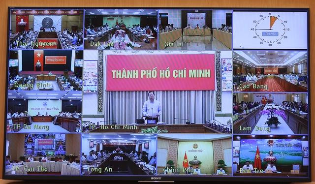 Các địa phương tham dự qua hình thức trực tuyến - Ảnh: VGP/Nhật Bắc.
