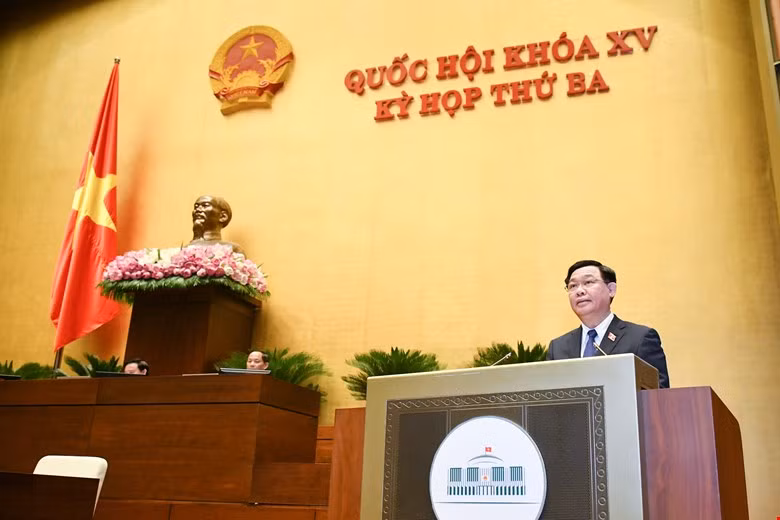 Chủ tịch Quốc hội Vương Đình Huệ phát biểu khai mạc Kỳ họp thứ 3, Quốc hội khoá XV