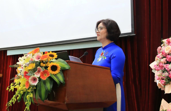 TS Cù Thị Thủy, Phó Vụ trưởng Vụ GDMN, Bộ GD&amp;ĐT phát biểu tại Diễn đàn.