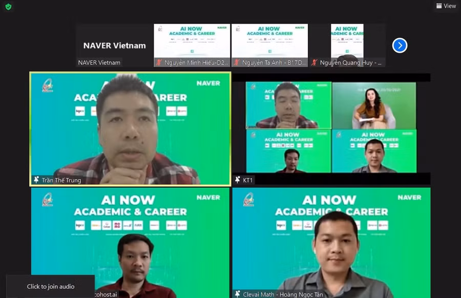 Các khách mời tham gia thảo luận trực tuyến.