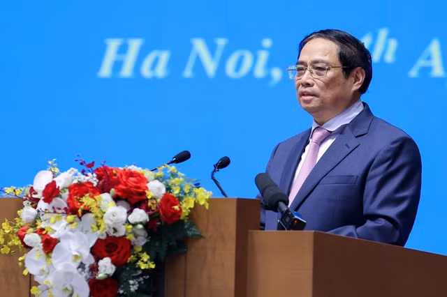 Thủ tướng Phạm Minh Chính phát biểu khai mạc Hội nghị - Ảnh: VGP/Nhật Bắc