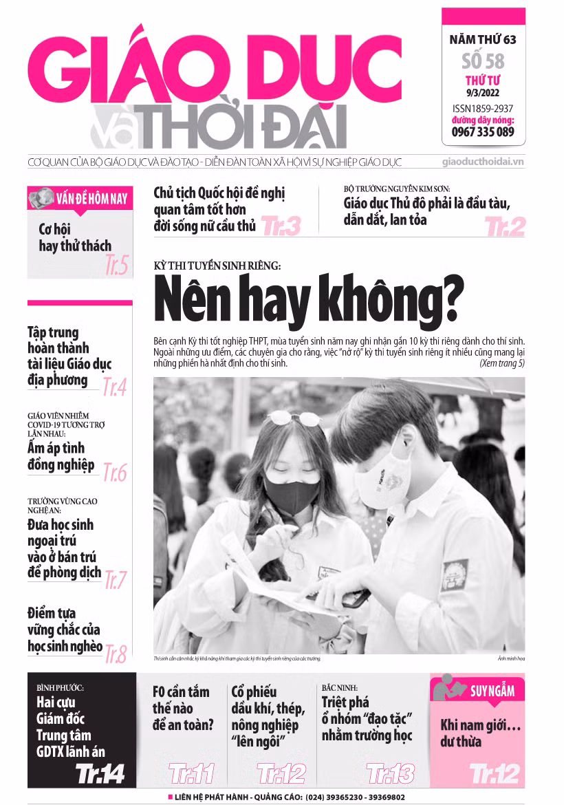 Tin tức báo in số 58, ra ngày hôm nay 9/3/2022