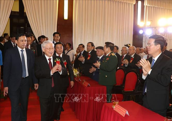 Tổng Bí thư, Chủ tịch nước Nguyễn Phú Trọng đến dự lễ kỷ niệm. Ảnh: Trí Dũng/TTXVN Tổng Bí thư, Chủ tịch nước Nguyễn Phú Trọng đến dự lễ kỷ niệm. Ảnh: Trí Dũng/TTXVN