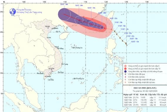 Tin bão trên biển đông - Molave (Cơn bão số 5)