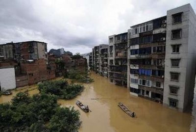 Khu vực bị ngập lụt ở Liuzhou thuộc khu tự trị người Choang, Quảng Tây.