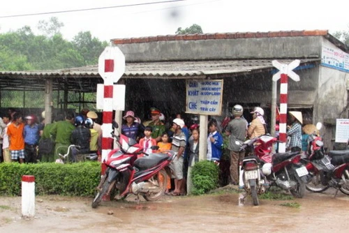 Khu vực đường ngang xảy ra vụ tai nạn đau lòng tại Quảng Trị