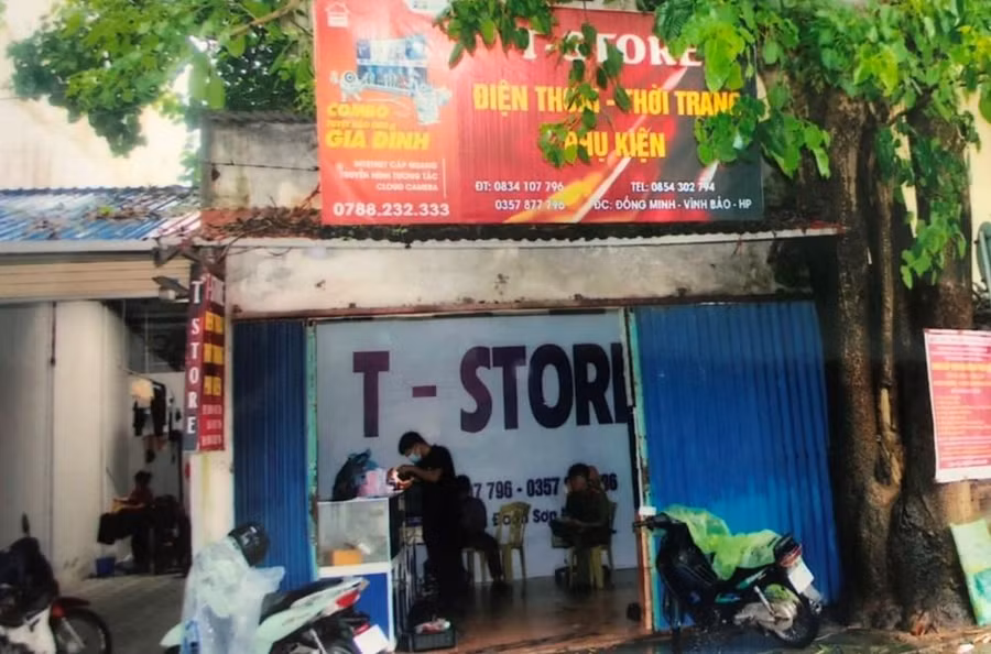 Quán điện thoại nơi xảy ra vụ việc.