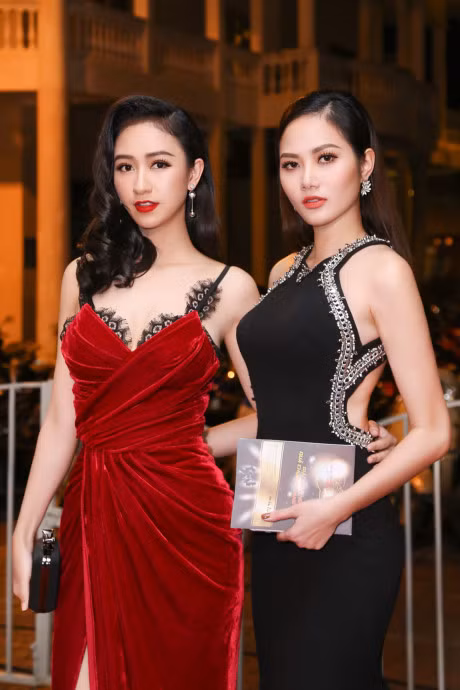 Nguoi dep Ha Thu, Dieu Linh goi cam voi sac den - do - Anh 5