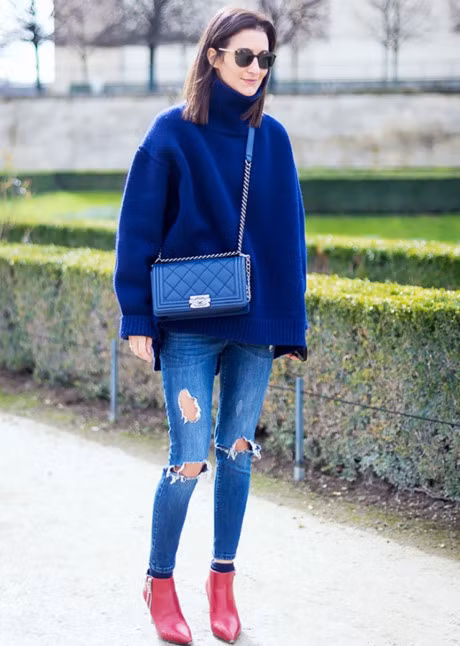 5 tuyet chieu bien tau do jean va denim cho mua lanh - Anh 3