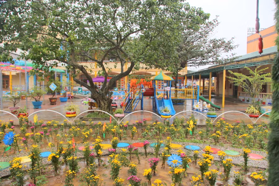 Trường MN thị trấn Cửa Việt xây dựng không gian trường học thân thiện. (Ảnh: Đ. Đức).