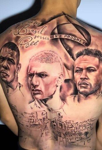 Tiền đạo Brazil Richarlison khoe hình xăm mới khổng lồ trên lưng. Ảnh: Instagram/Richarlison. Tiền đạo Brazil Richarlison khoe hình xăm mới khổng lồ trên lưng. Ảnh: Instagram/Richarlison.