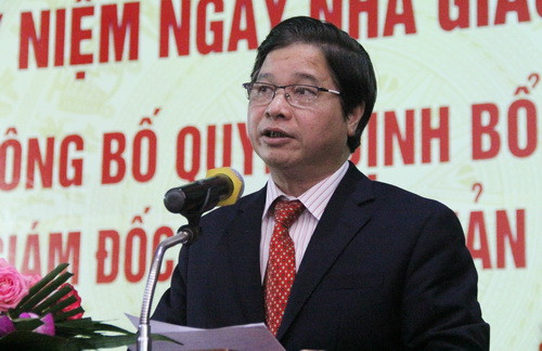 GS.TS Phạm Quang Trung phát biểu tại buổi lễ GS.TS Phạm Quang Trung phát biểu tại buổi lễ