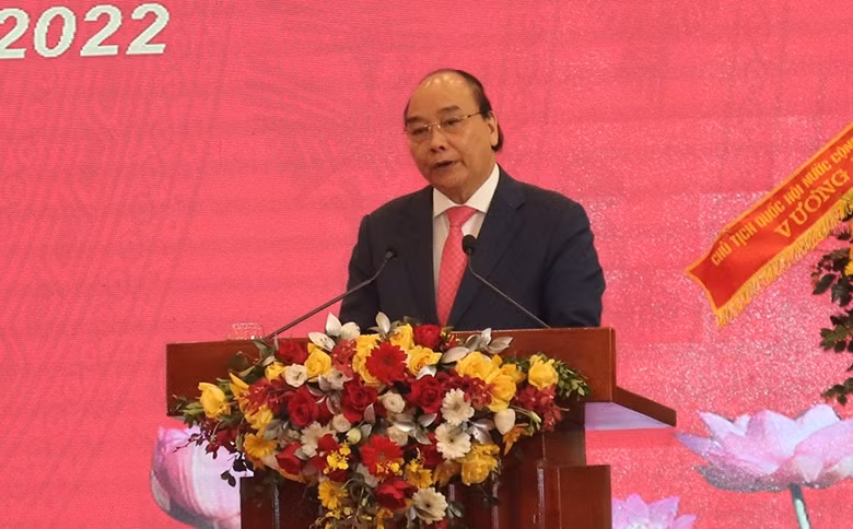 Chủ tịch nước Nguyễn Xuân Phúc phát biểu tại buổi lễ