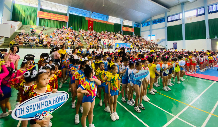 Hơn 750 cháu mẫu giáo 5 tuổi trên địa bàn tỉnh tham dự Hội thi (ảnh: Thành Tâm).