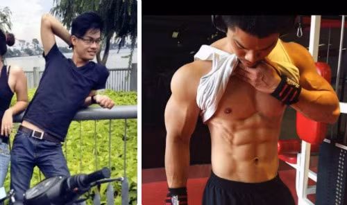 Byn Nguyễn trước và sau khi tập gym. Ảnh: N.B
