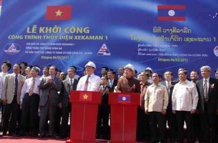 Khởi công thủy điện lớn nhất ở Lào do VN đầu tư