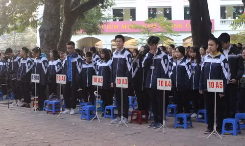 Học sinh Trường THPT Quang Trung (Đống Đa) - nơi cô Dung dạy học