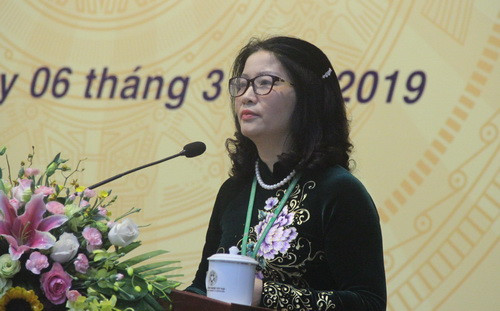 GS.TS Nguyễn Thị Lan - Giám đốc Học viện phát biểu tại buổi Lễ