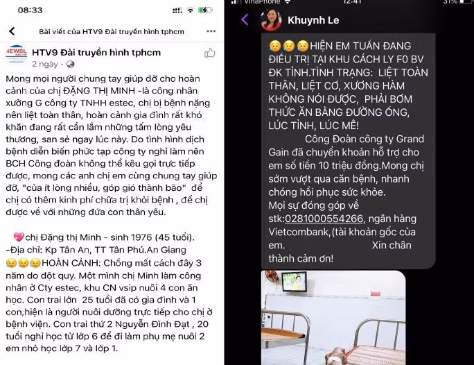 Các bài viết Bảo đăng tải để kêu gọi từ thiện rồi chiếm đoạt tiền.