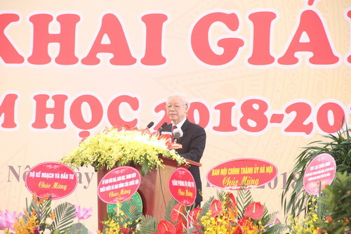 Tổng Bí thư Nguyễn Phú Trọng phát biểu tại lễ khai giảng Tổng Bí thư Nguyễn Phú Trọng phát biểu tại lễ khai giảng