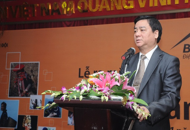 Ông Hoàng Xuân Lương, Thứ trưởng, Phó Chủ nhiệm Ủy ban Dân tộc phát biểu tại lễ ra mắt bộ tính năng Buôn làng. Ảnh: gdtd.vn