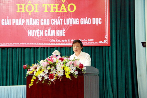Phó Giám đốc Sở GD&ĐT Phú Thọ Đỗ Thanh phát biểu tại hội thảo Phó Giám đốc Sở GD&ĐT Phú Thọ Đỗ Thanh phát biểu tại hội thảo