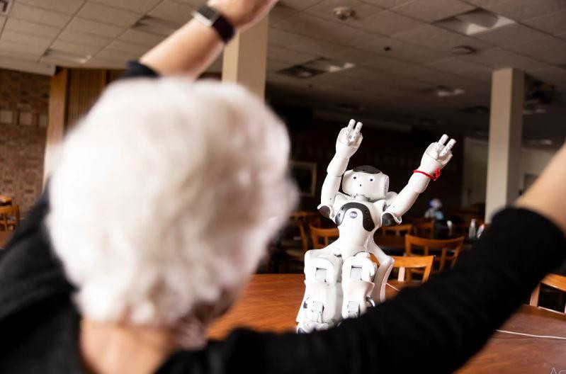 Robot có thể dẫn dắt các lớp học yoga. Ảnh: The New York Times. Robot có thể dẫn dắt các lớp học yoga. Ảnh: The New York Times.