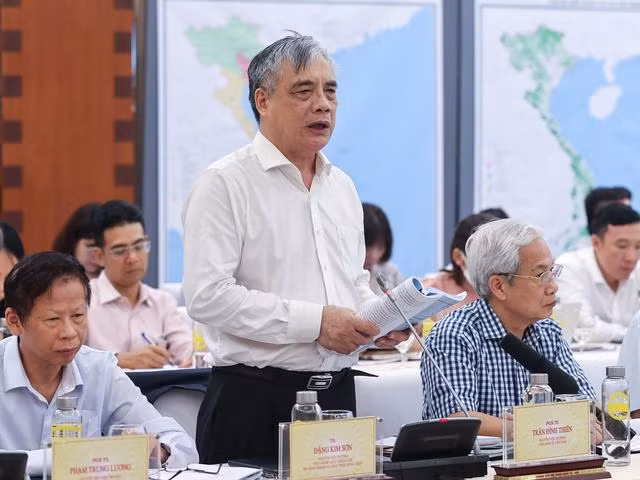 PGS.TS. Trần Đình Thiên, nguyên Viện trưởng Viện Kinh tế Việt Nam phát biểu ý kiến - Ảnh: VGP/Nhật Bắc.