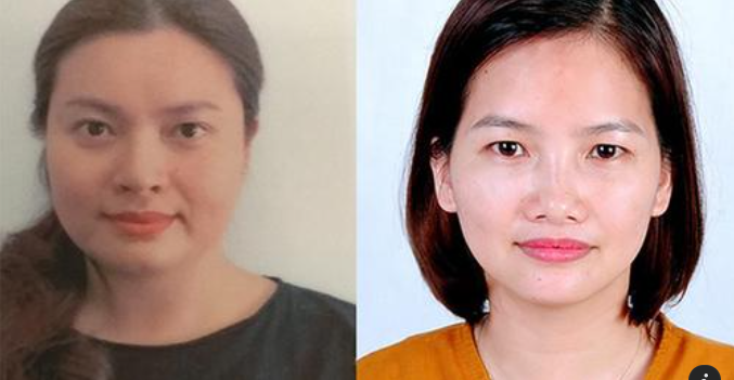 Nguyễn Hoàng Giang (trái) và Vũ Thị Thuỳ Dương. Ảnh: Công an Hải Dương.