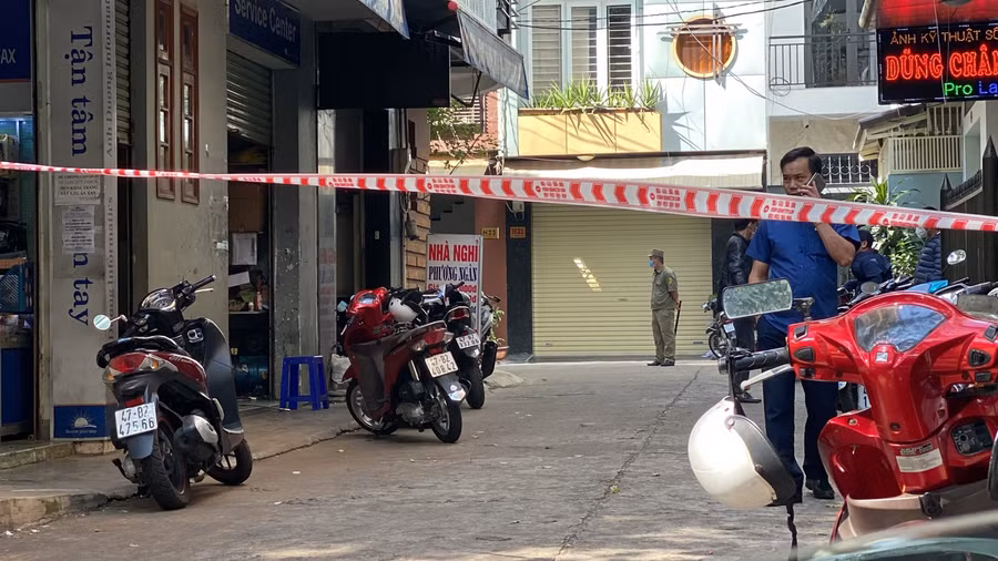 Khu vực phát hiện thi thể người phụ nữ.