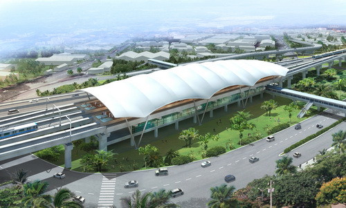 Phối cảnh nhà Ga Tân Cảng – điểm kết thúc của tuyến metro số 5. Ảnh minh họa/internet