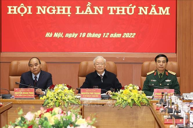 Tổng Bí thư Nguyễn Phú Trọng chủ trì hội nghị. Ảnh: Trí Dũng/TTXVN.