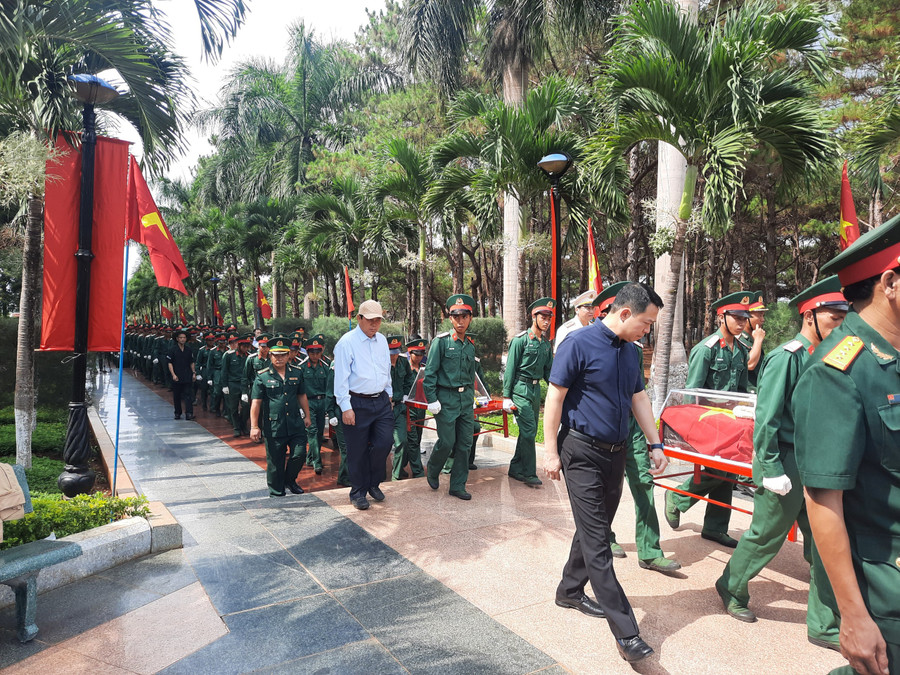 Các hài cốt liệt sĩ được quy tập từ tỉnh Mondulkiri (Vương quốc Campuchia) về tỉnh Đắk Lắk. (Ảnh: BH) Các hài cốt liệt sĩ được quy tập từ tỉnh Mondulkiri (Vương quốc Campuchia) về tỉnh Đắk Lắk. (Ảnh: BH)