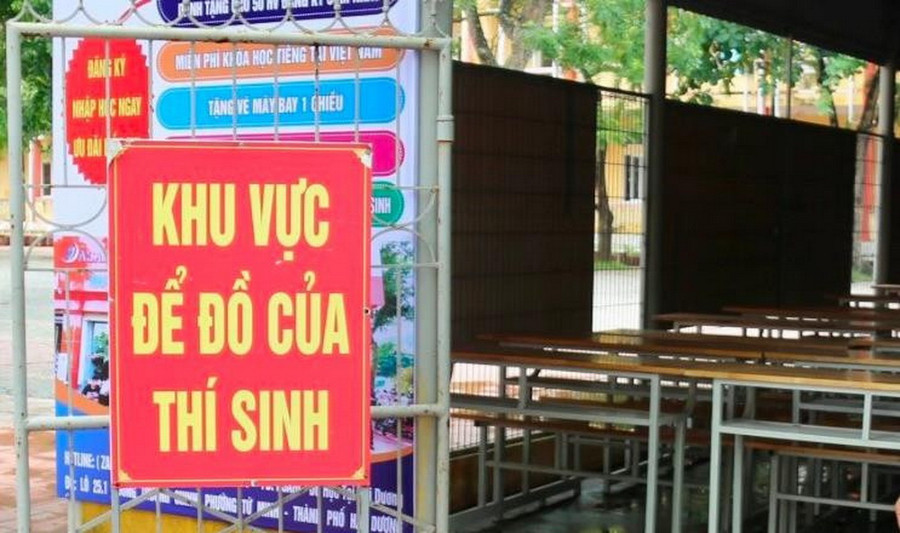 Tại Hải Dương, khu vực để vật dụng thi đã được bố trí bảo đảm cách phòng thi ít nhất 25 m Tại Hải Dương, khu vực để vật dụng thi đã được bố trí bảo đảm cách phòng thi ít nhất 25 m