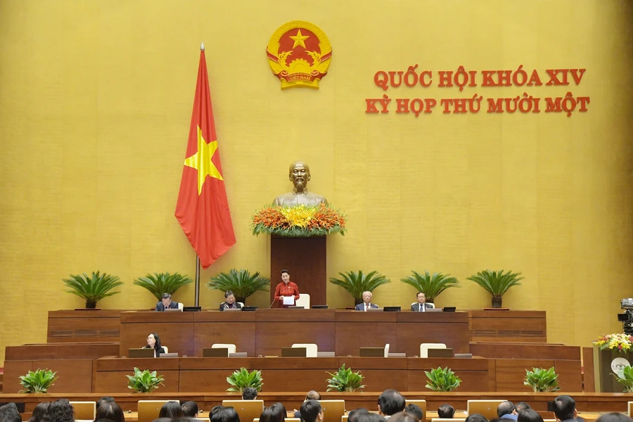 Toàn cảnh phiên làm việc sáng 26/3.