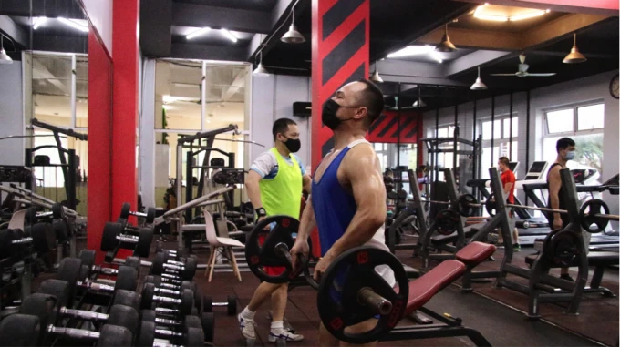 Phòng tập gym là một trong những hoạt động kinh doanh được mở cửa trở lại ở Nam Định từ ngày 22/3. Ảnh minh hoạ.