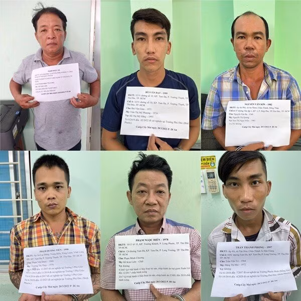 Các đối tượng có liên quan đến vụ án.