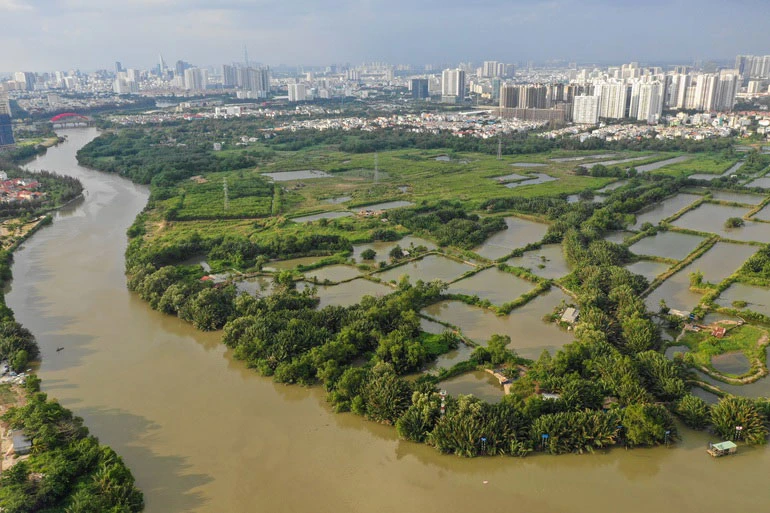 Một phần xã Phước Kiển, huyện Nhà Bè. Ảnh: Hữu Khoa.