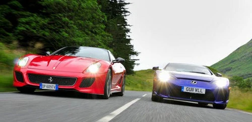 Evo magazine - Lexus LFA đánh bại Ferrari 599 GTO (video)