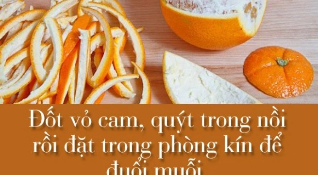 Sử dụng đốt vỏ cam, quýt hay chanh trong phòng để đuổi muỗi hay các côn trùng khác. 