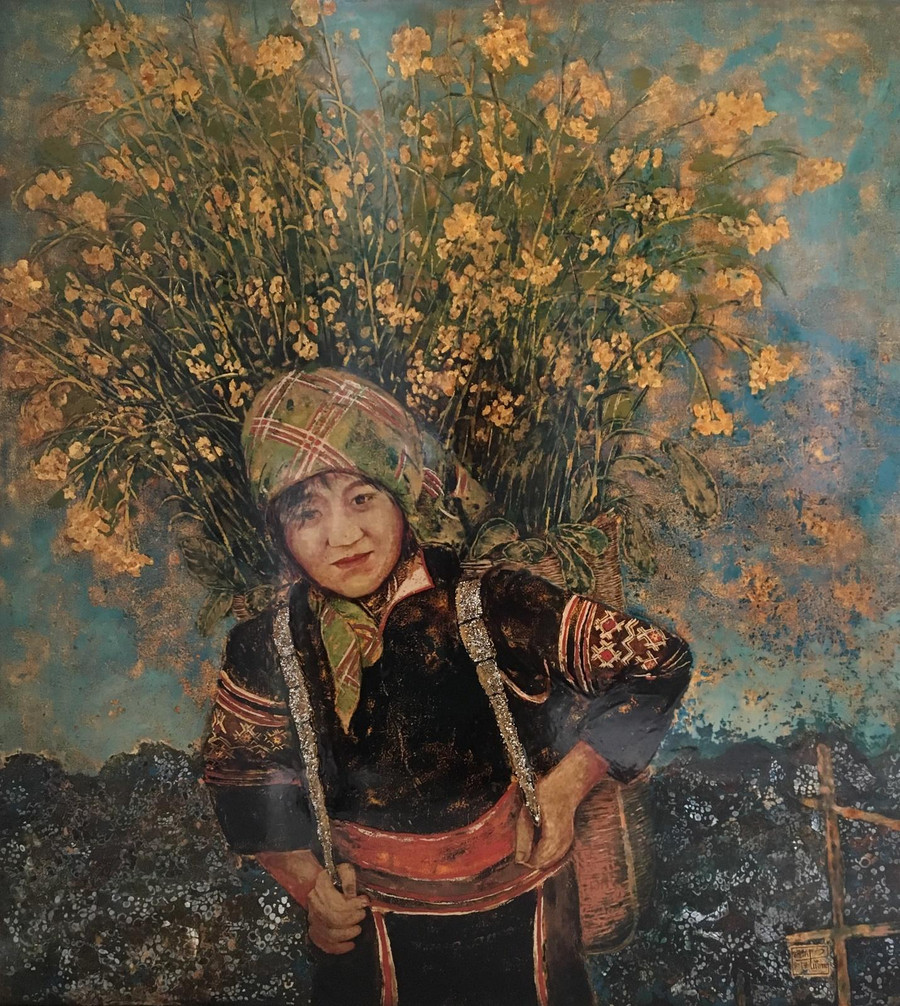 Tác phẩm “Lên ngàn” của họa sĩ Cấn Mạnh Tưởng Tác phẩm “Lên ngàn” của họa sĩ Cấn Mạnh Tưởng