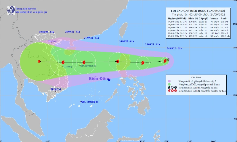 Hình ảnh về cơn bão Noru.