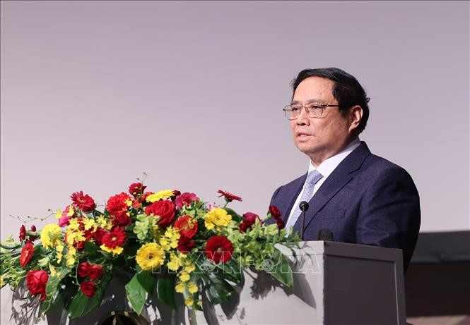 Thủ tướng Phạm Minh Chính phát biểu tại diễn đàn kinh tế Việt Nam - Nhật Bản. Ảnh: Dương Giang/TTXVN Thủ tướng Phạm Minh Chính phát biểu tại diễn đàn kinh tế Việt Nam - Nhật Bản. Ảnh: Dương Giang/TTXVN