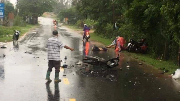 Hiện trường vụ tai nạn giao thông.