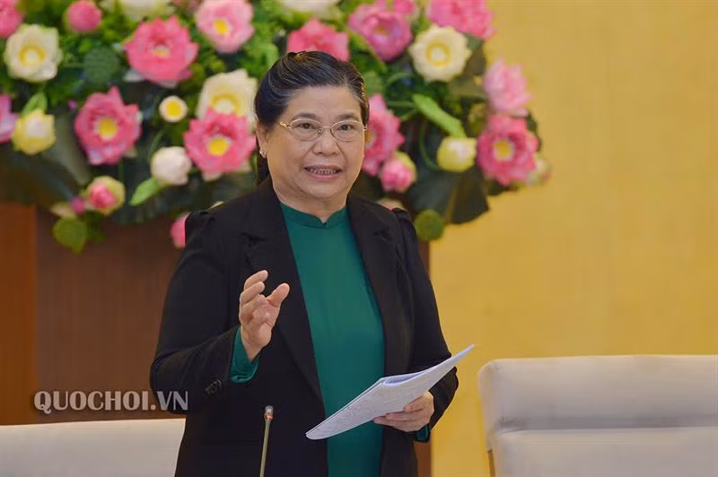 Phó Chủ tịch Quốc hội Tòng Thị Phóng phát biểu tại phiên họp