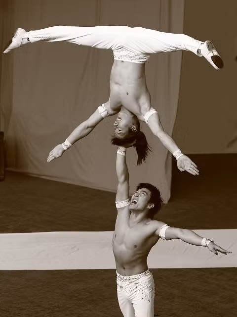 Vẻ đẹp từ "sức mạnh đôi tay" ảnh 3 Một tư thế biểu diễn khó của hai anh em